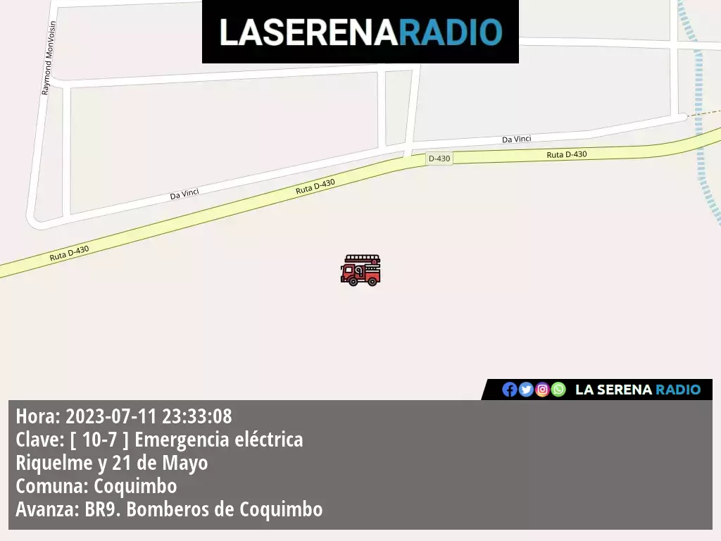 Coquimbo: Emergencia eléctrica en Riquelme y 21 de Mayo