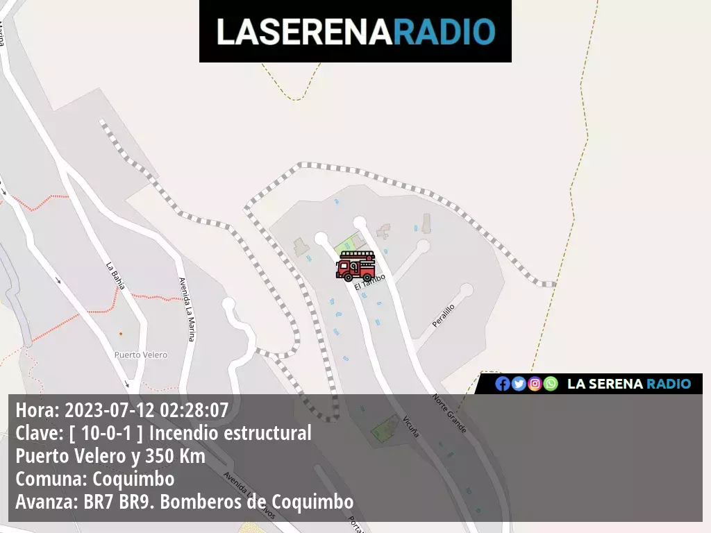 Coquimbo: Incendio estructural en Puerto Velero y 350 Km