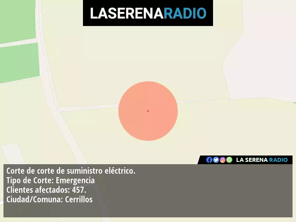 Corte de suministro eléctrico afecta a 457 clientes en Cerrillos