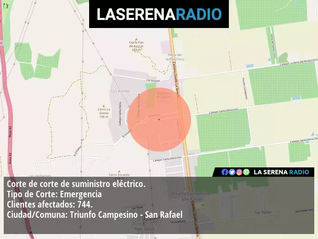 Corte de suministro eléctrico afecta a 744 clientes en Triunfo Campesino – San Rafael