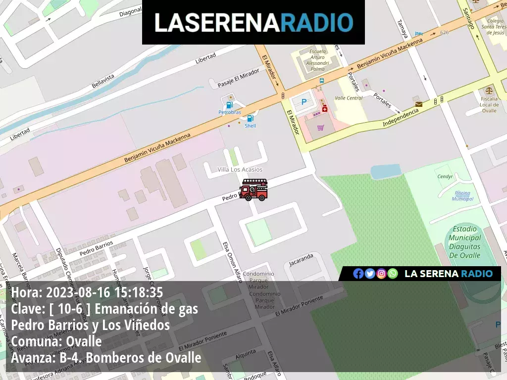 Ovalle: Emanación de gas en Pedro Barrios y Los Viñedos