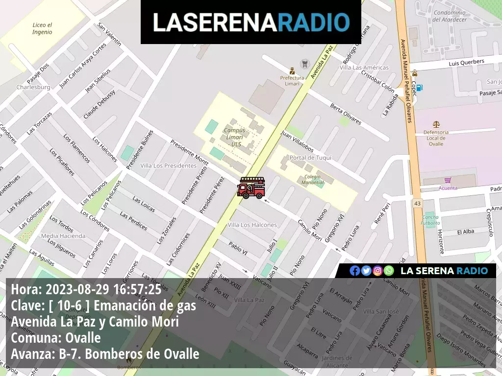 Ovalle: Emanación de gas en Avenida La Paz y Camilo Mori