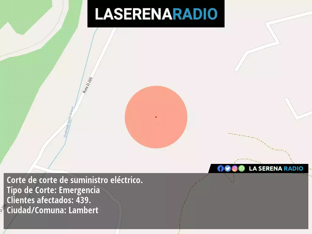 Corte de suministro eléctrico afecta a 439 clientes en Lambert