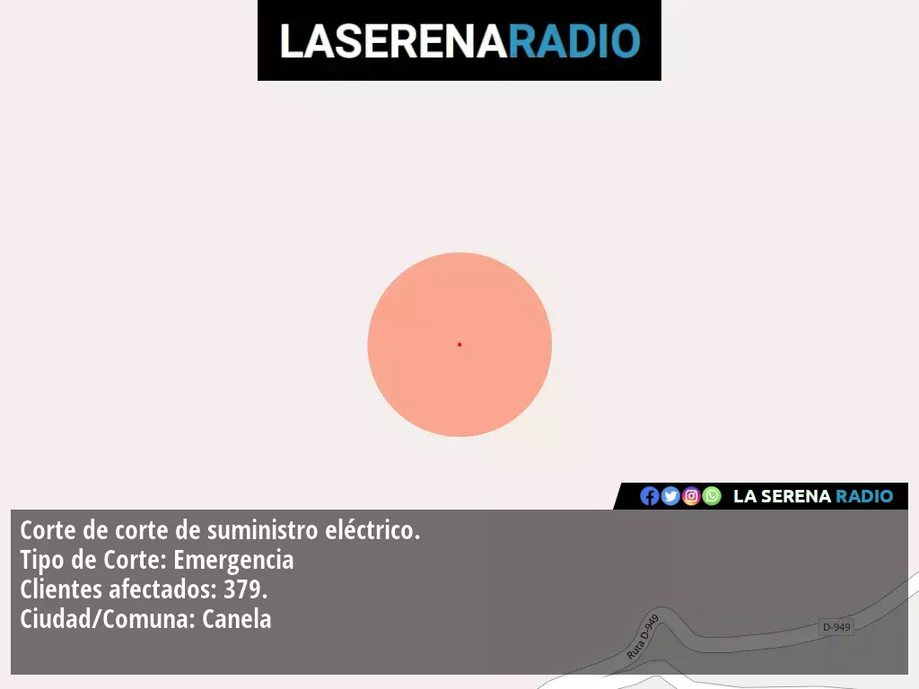 Corte de suministro eléctrico afecta a 379 clientes en Canela