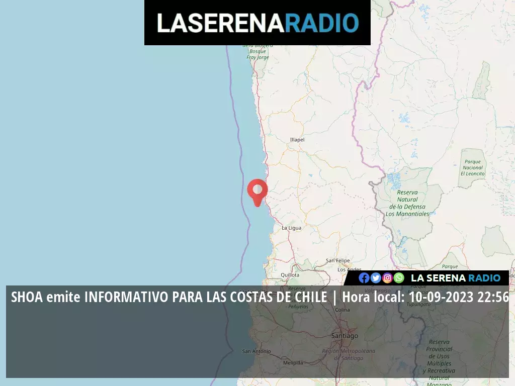 SHOA emite informativo para las costas de Chile