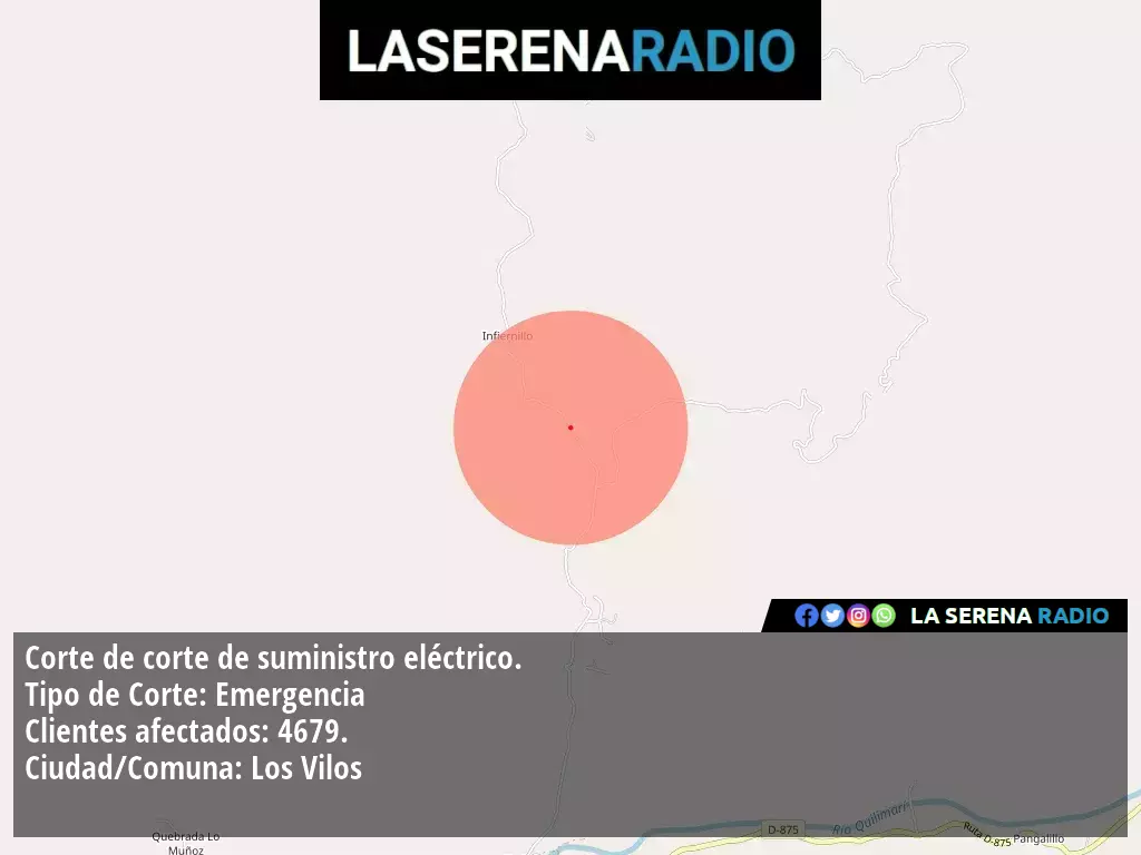 Corte de suministro eléctrico afecta a 4679 clientes en Los Vilos