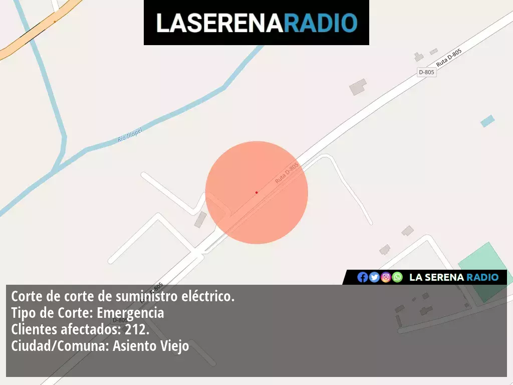 Corte de suministro eléctrico afecta a 212 clientes en Asiento Viejo