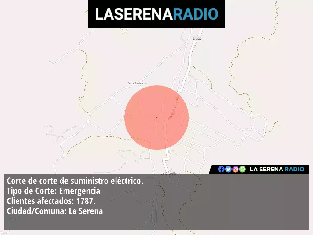 Corte de suministro eléctrico afecta a 1787 clientes en La Serena