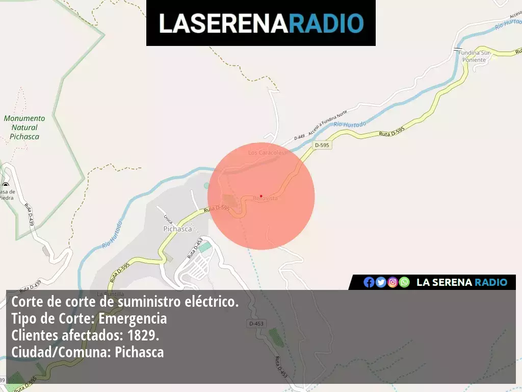 Corte de suministro eléctrico afecta a 1829 clientes en Pichasca