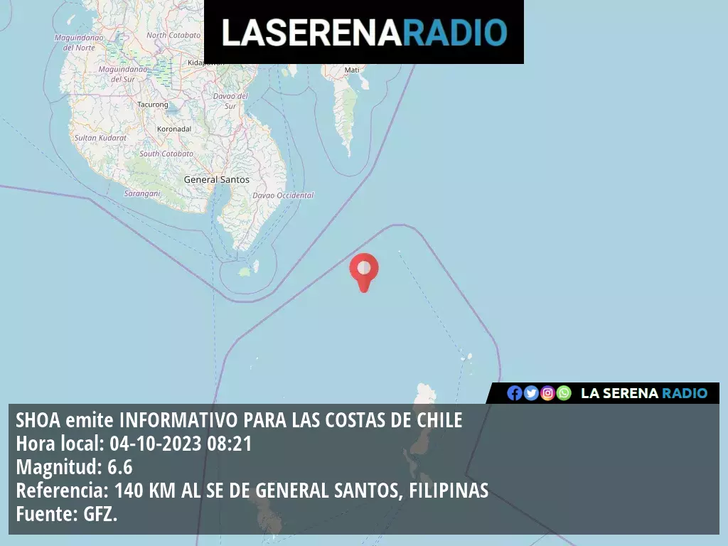 SHOA emite informativo para las costas de Chile