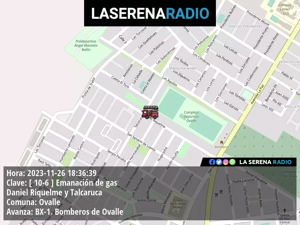 Ovalle: Emanación de gas en Daniel Riquelme y Talcaruca