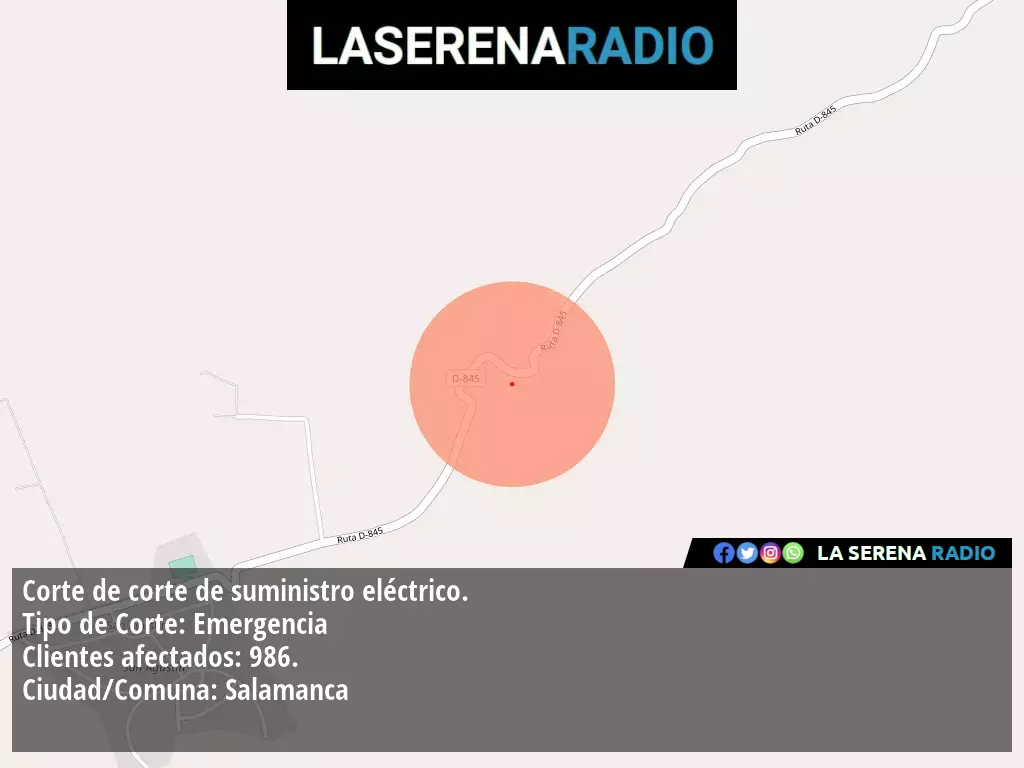 Corte de suministro eléctrico afecta a 986 clientes en Salamanca