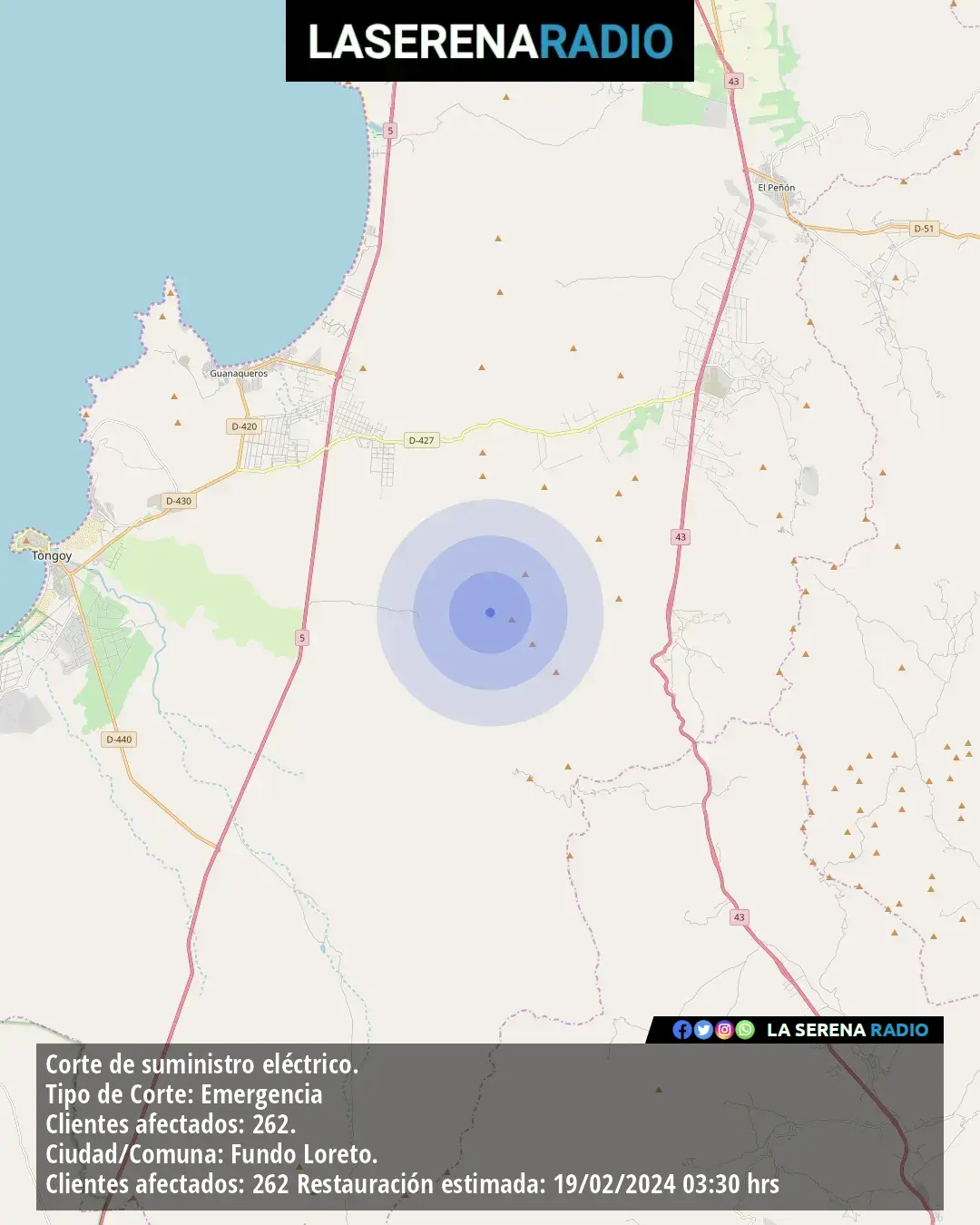 Sismo de menor intensidad a 16 kilómetros al este de Tongoy