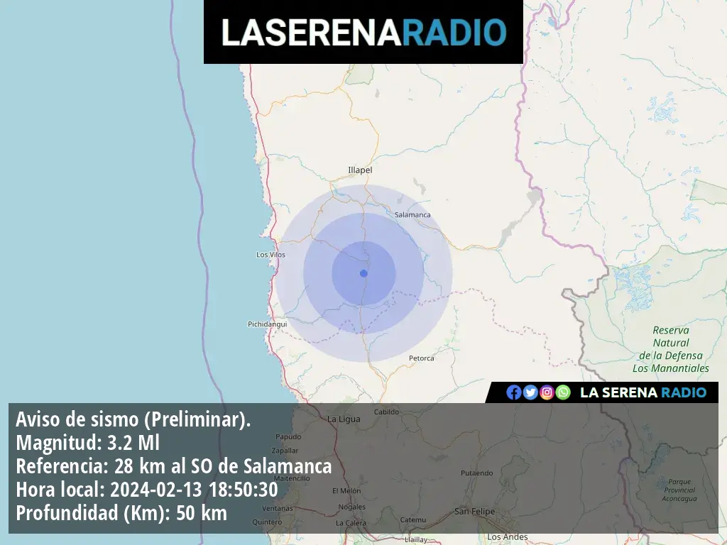 Sismo de menor intensidad a 28 kilómetros al suroeste de Salamanca