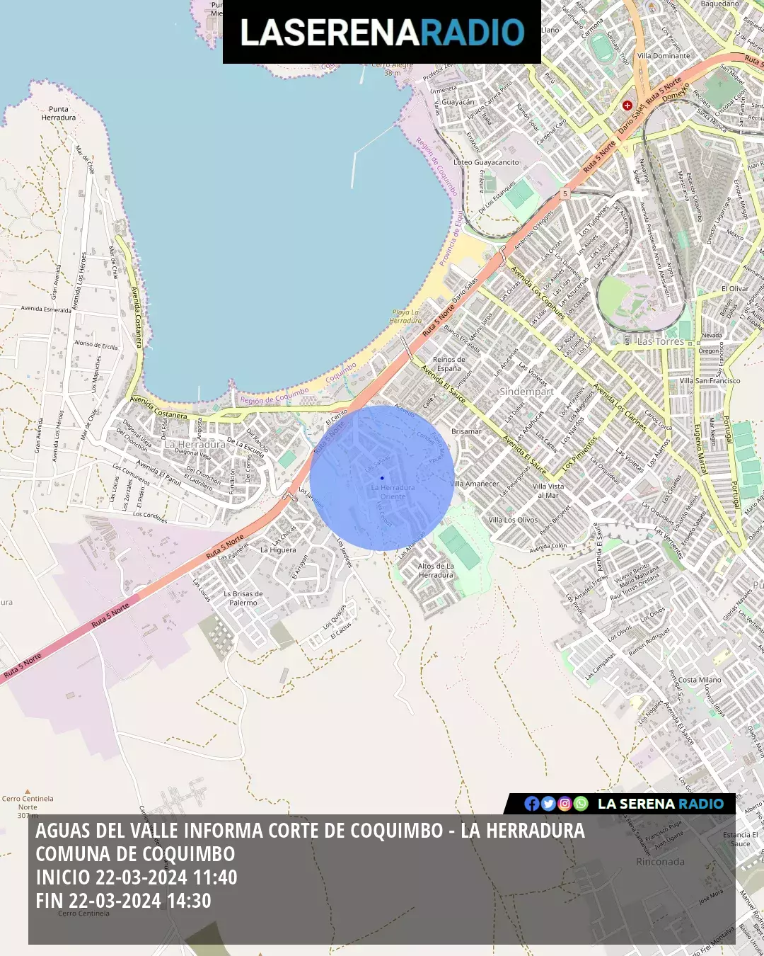 Corte de suministro de agua potable en Coquimbo