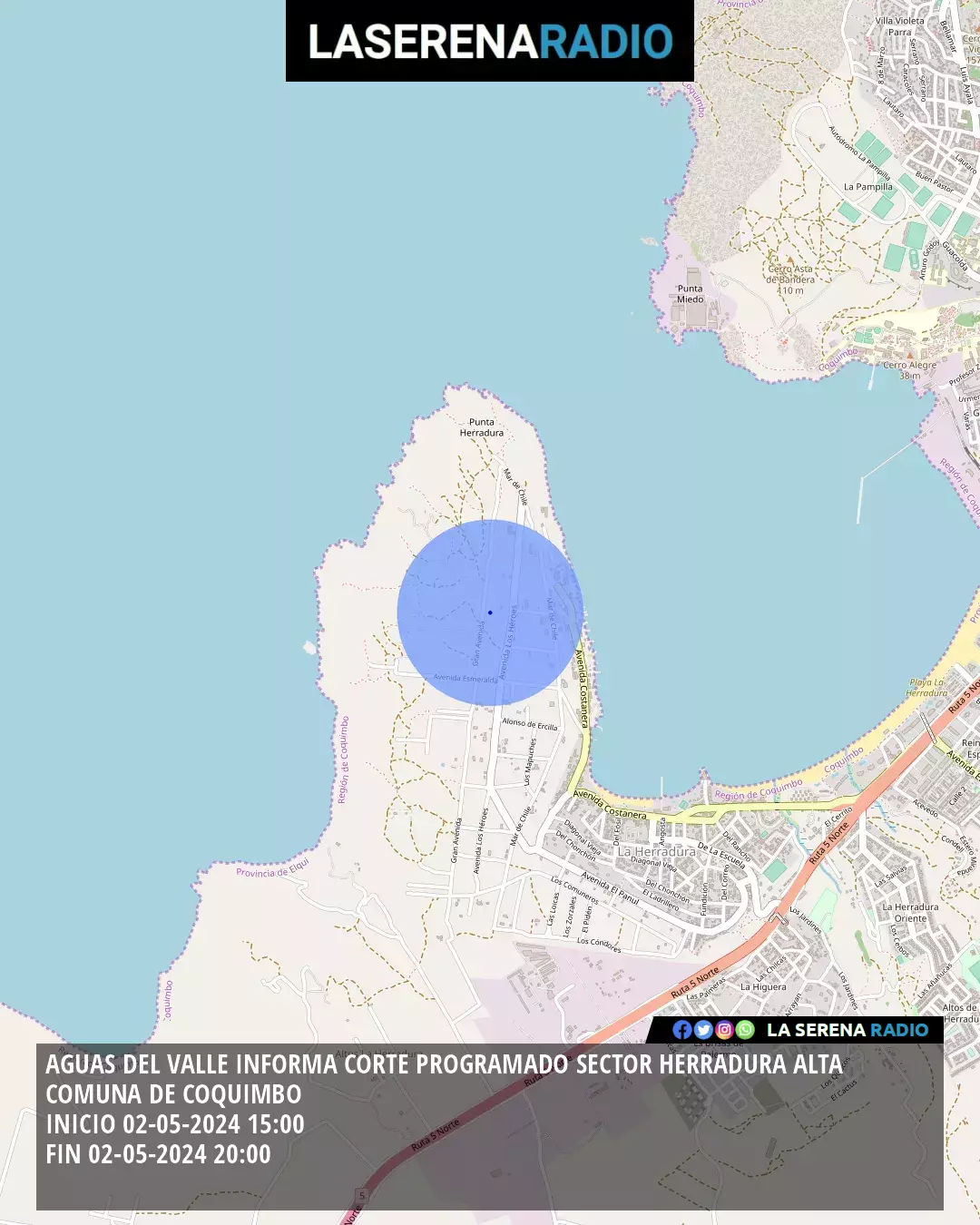 Corte de suministro de agua potable en Coquimbo