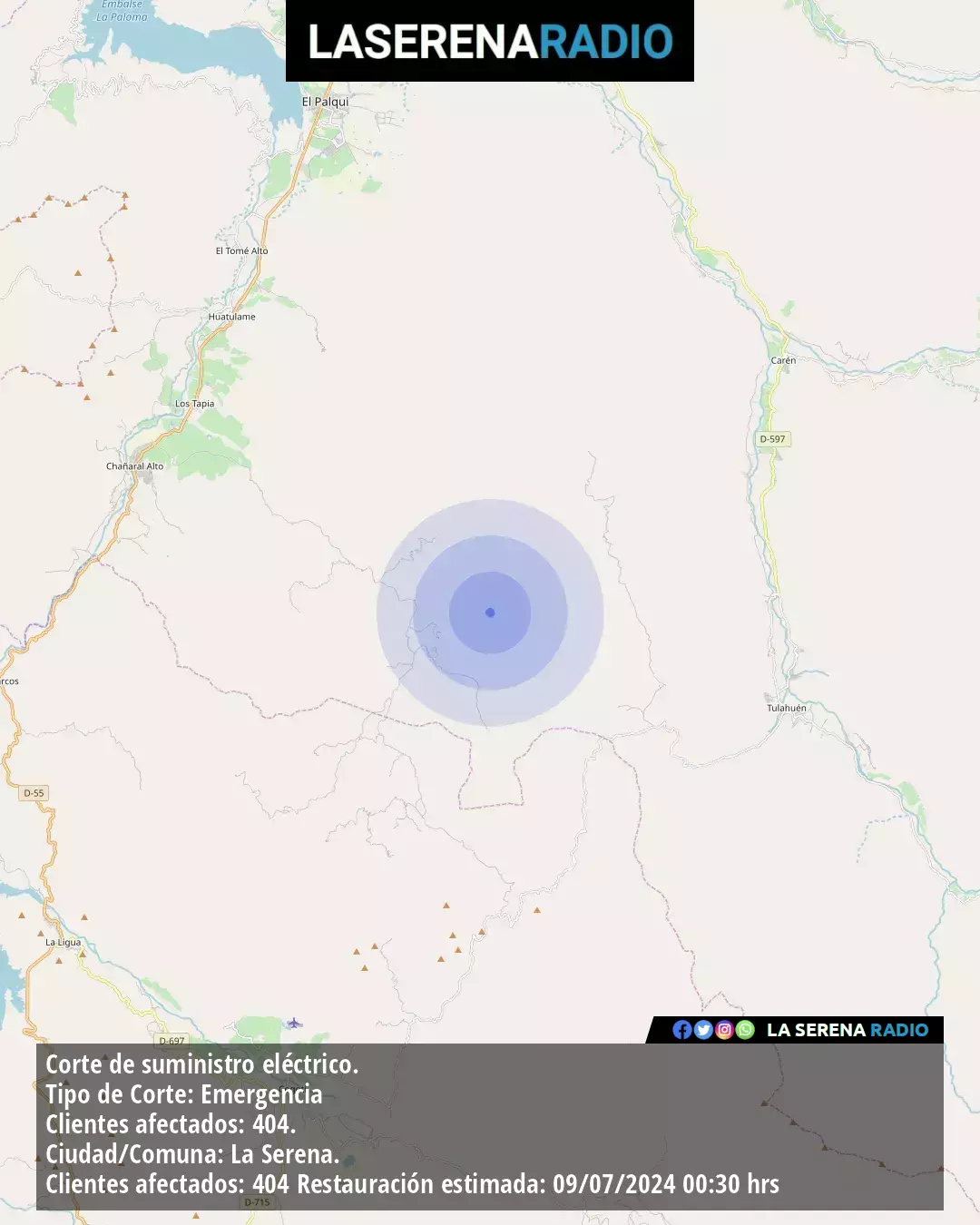 Sismo de menor intensidad a 28 kilómetros al sur de Monte Patria