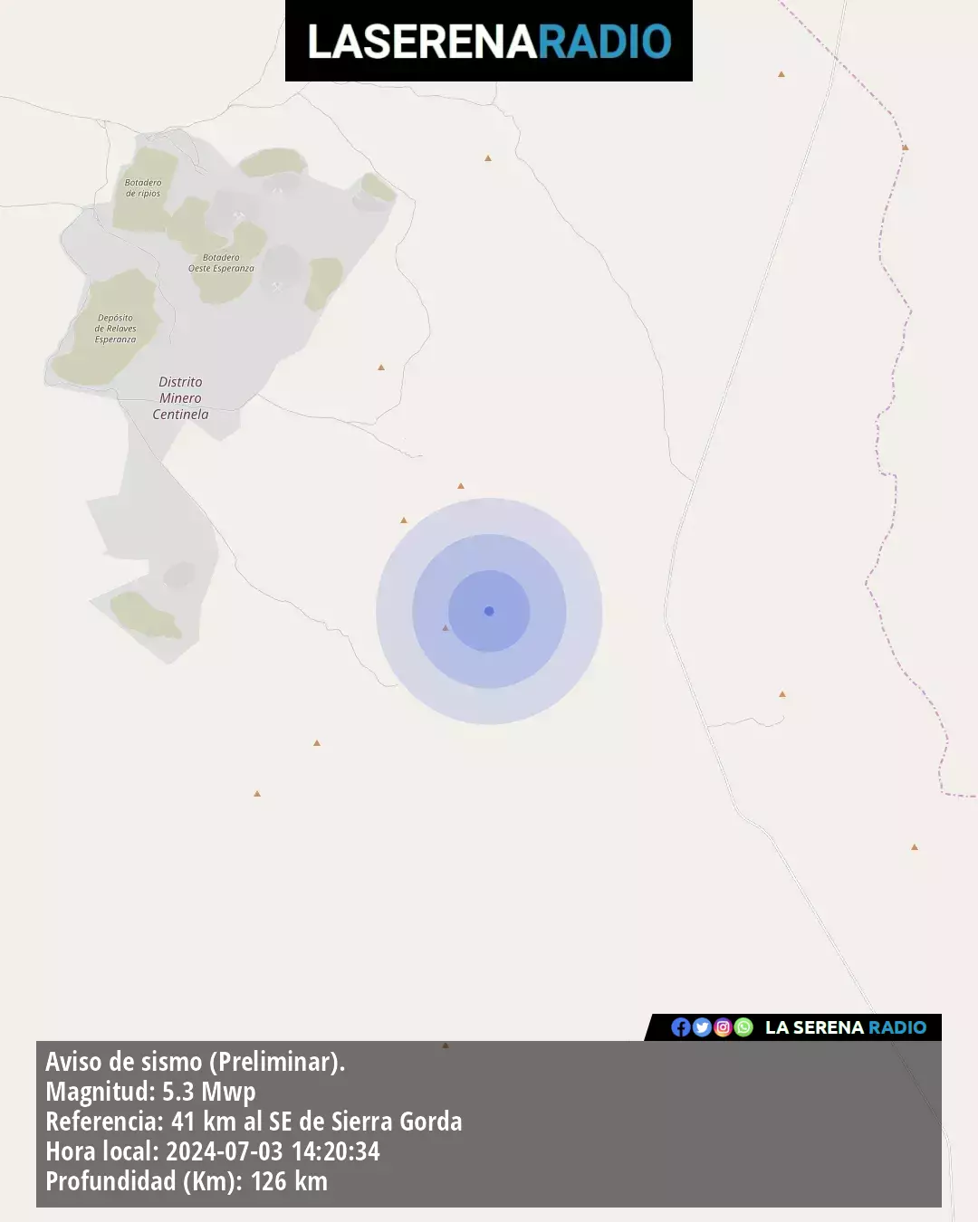 Sismo de mediana intensidad a 41 kilómetros al sureste de Sierra Gorda