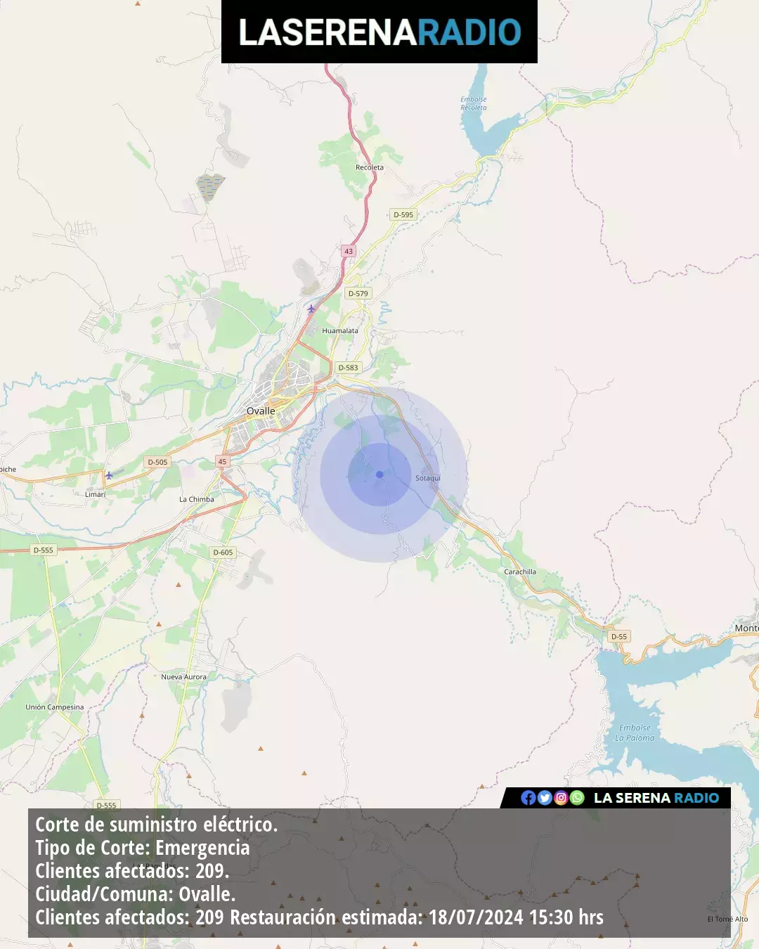 Sismo de mediana intensidad a 6 kilómetros al sureste de Ovalle