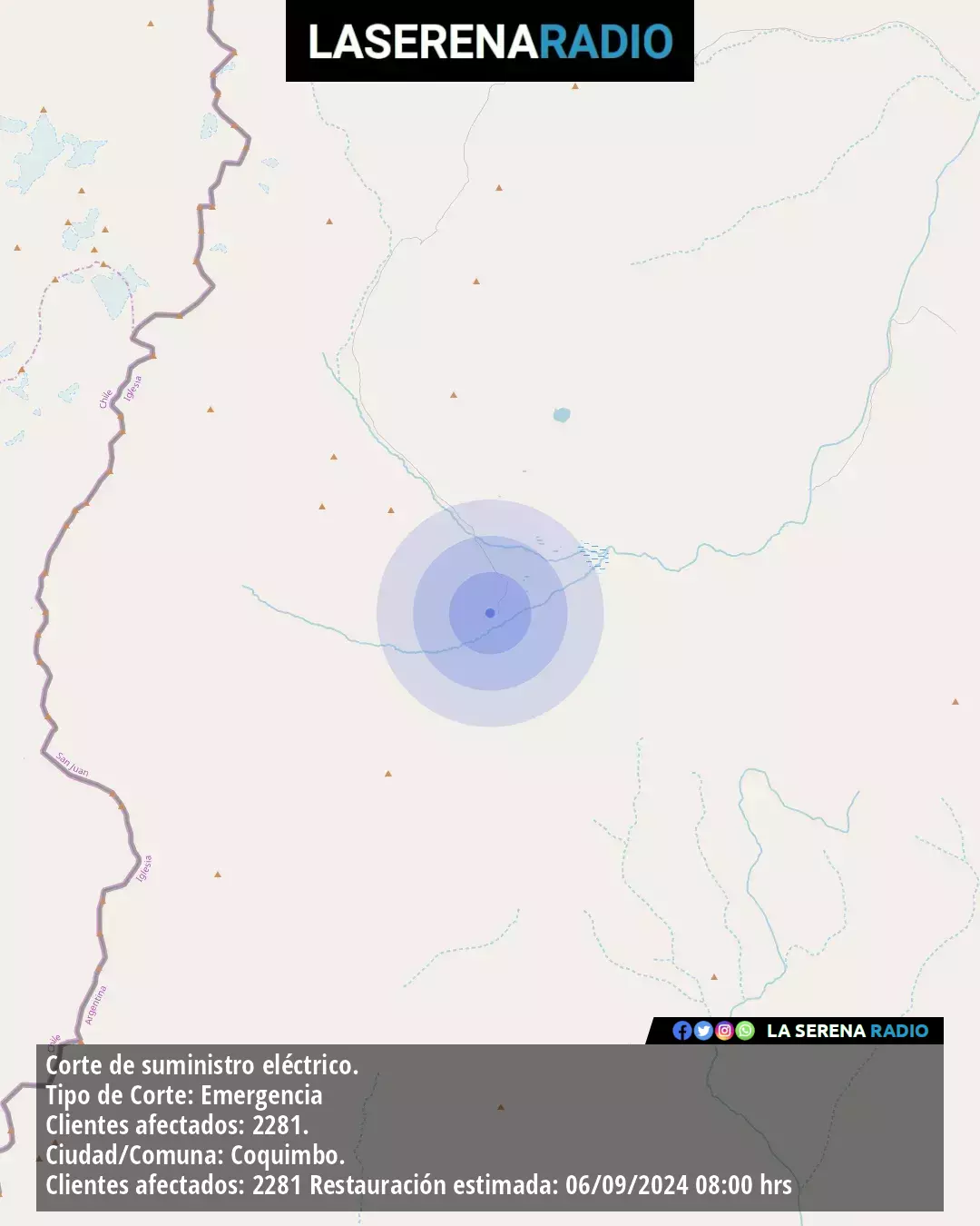 Sismo de mediana intensidad a 91 kilómetros al este de Alto del Carmen