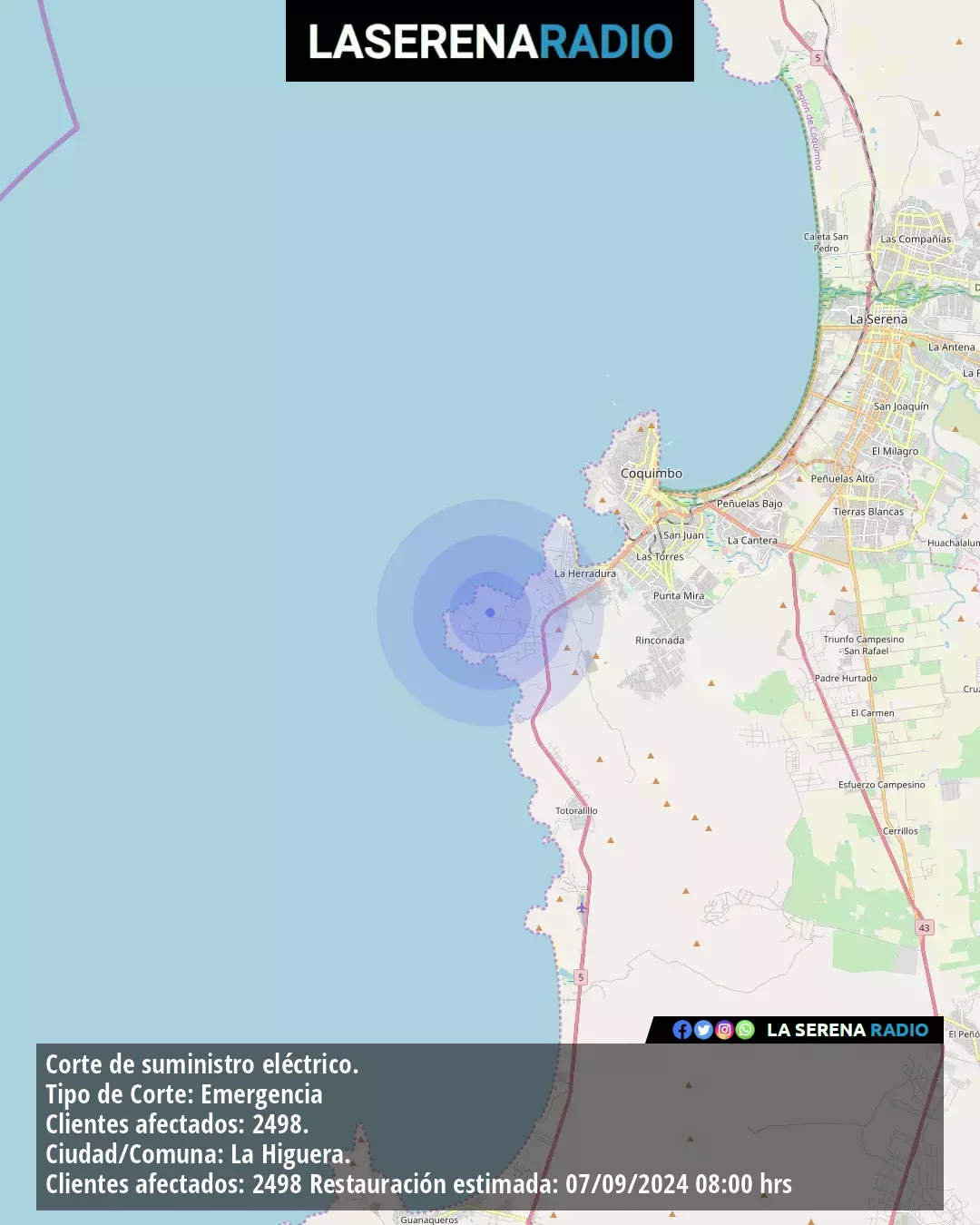 Sismo de menor intensidad a 18 kilómetros al suroeste de La Serena