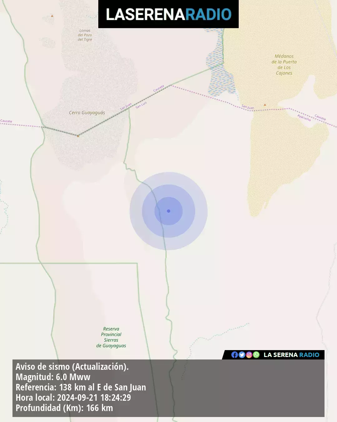 Sismo de mediana intensidad a 138 kilómetros al este de San Juan